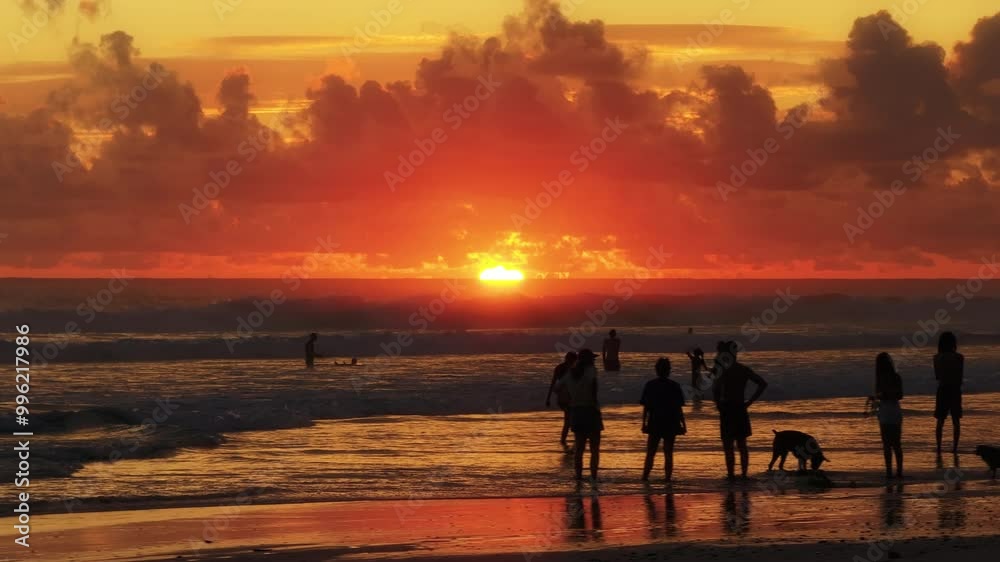 Experience the serene beauty of Playa Santa Teresa in Puntarenas, Costa Rica, where a breathtaking sunset casts golden hues over the beach, creating a tranquil atmosphere perfect for relaxation Experience the serene beauty of Playa Santa Teresa in Puntarenas, Costa Rica, where a breathtaking sunset casts golden hues over the beach, creating a tranquil atmosphere perfect for relaxation