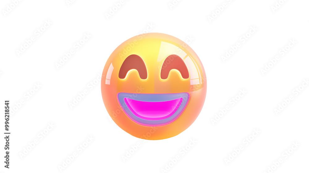 Fototapeta premium emoji smiling on transparent background