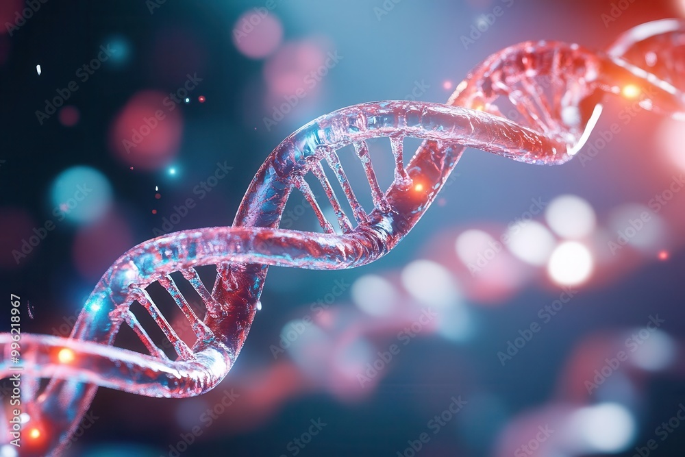 Abstract 3D rendering of a DNA double helix, representing genetic code. Abstract 3D rendering of a DNA double helix, representing genetic code.