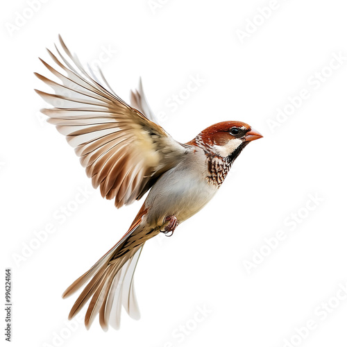 beautiful bird in flight  isolated on transparent background Generative AI