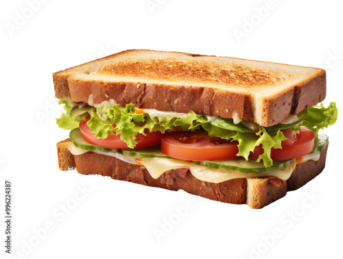 a sandwich with cheese and vegetables