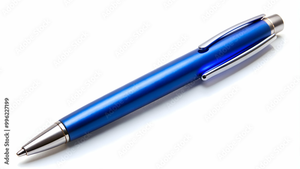 Stylish blue pen with sleek design and isolated on white background, blue, pen, stylish, sleek Stylish blue pen with sleek design and isolated on white background, blue, pen, stylish, sleek
