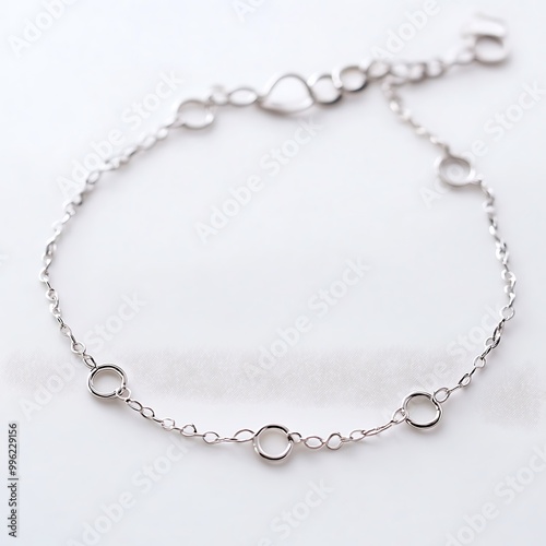 Wallpaper Mural Silver Chain Bracelet with Round Charms. Torontodigital.ca