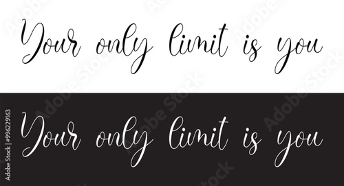 You are your only limit lettering phrase black color modern calligraphy. Goals suck System matters motivational poster for gym, textile, prints. Discipline inspirational poster in eps 10.