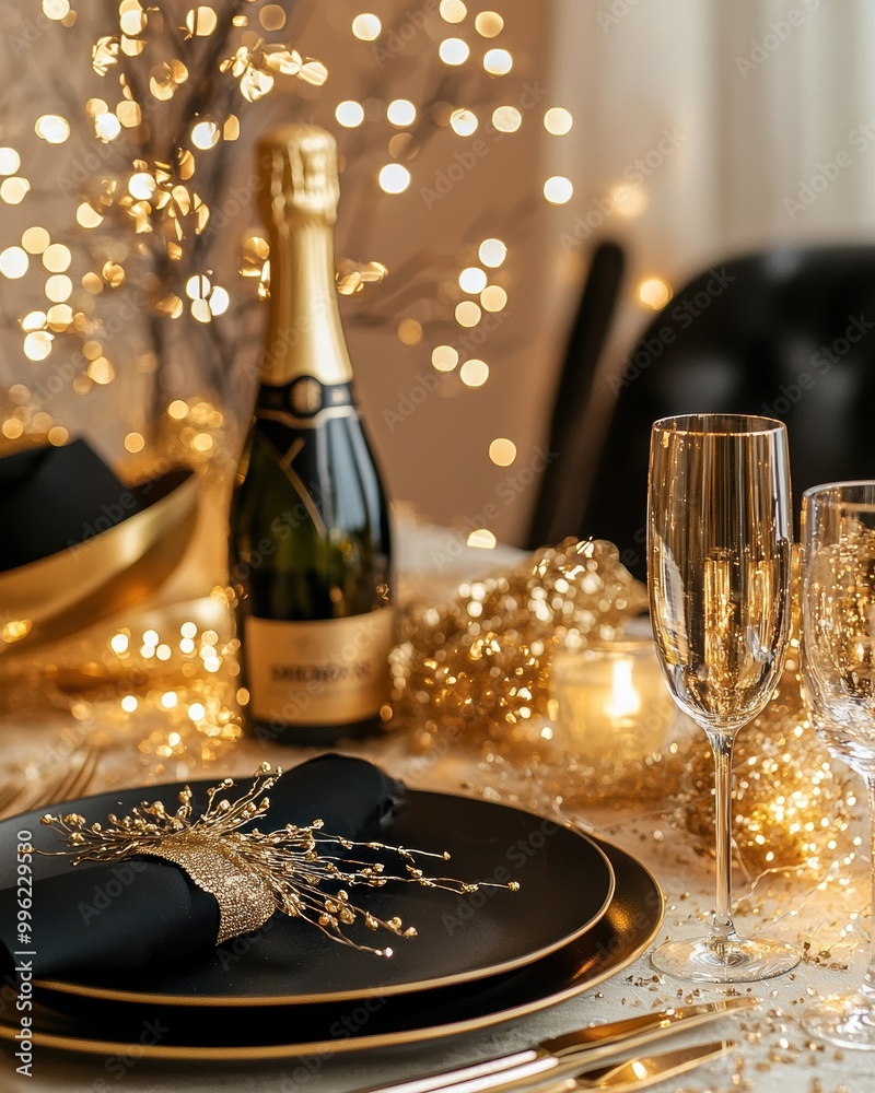 custom made wallpaper toronto digitalElegant New Year's Dinner Setup with Golden Decor