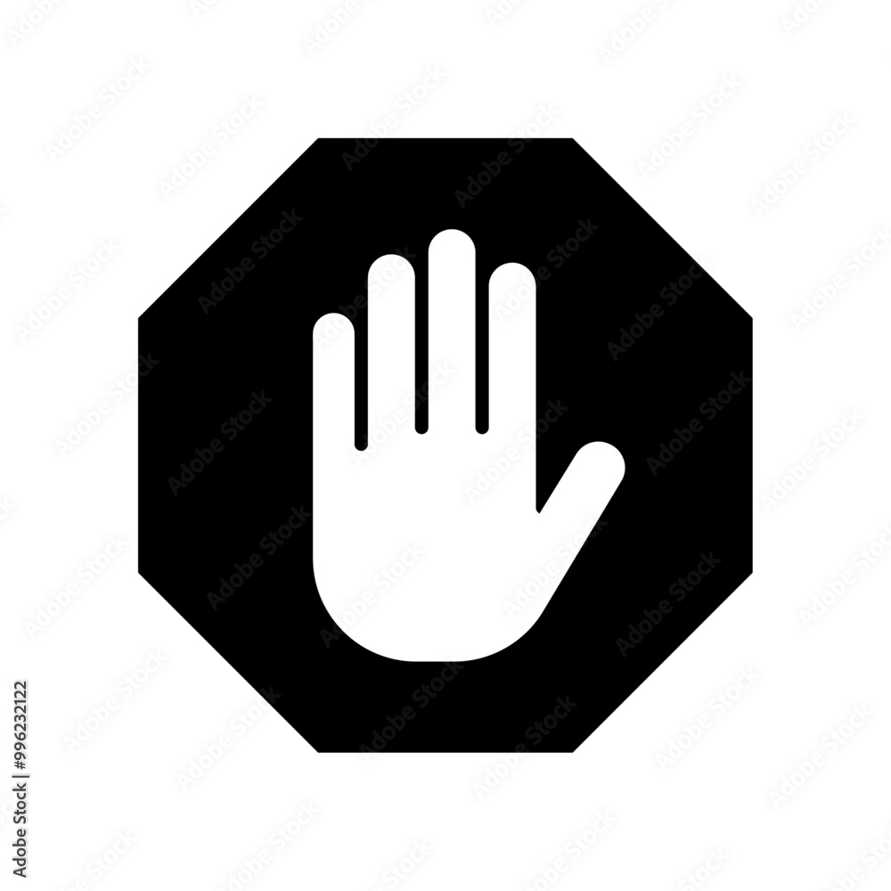 Obraz premium Stop sign with hand icon