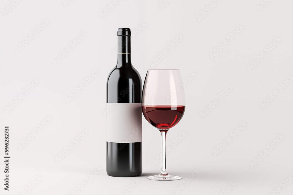 Wine bottle with glass on white background. Wine related themes. Wine professions. Onologist. Wine shop. Buying and selling wine. Images for graphic designers. Isolated wine. Image for website. Wine bottle with glass on white background. Wine related themes. Wine professions. Onologist. Wine shop. Buying and selling wine. Images for graphic designers. Isolated wine. Image for website.