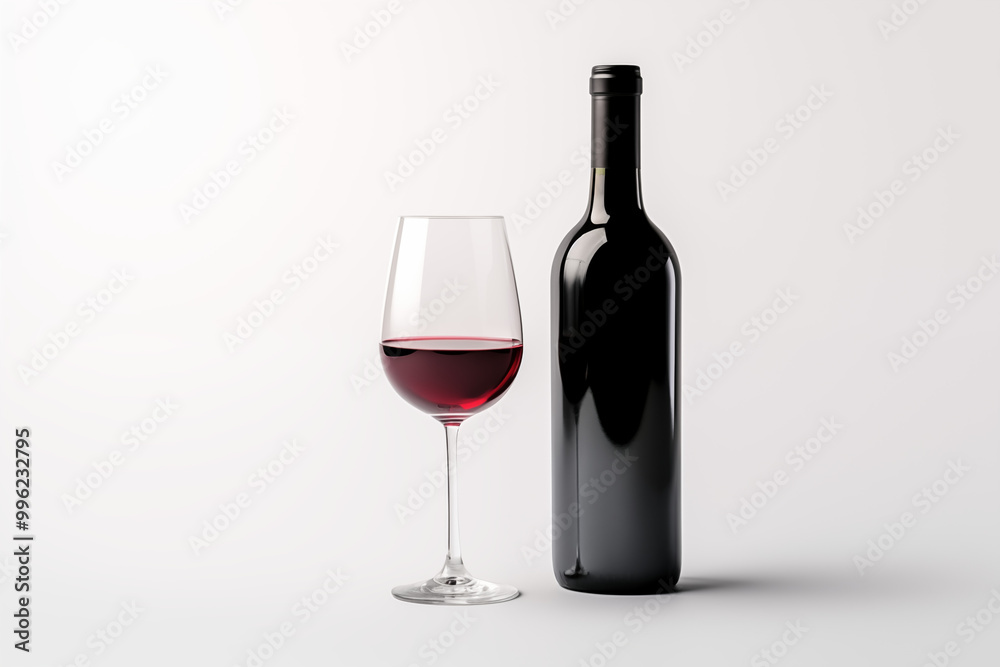 Wine bottle with glass on white background. Wine related themes. Wine professions. Onologist. Wine shop. Buying and selling wine. Images for graphic designers. Isolated wine. Image for website. Wine bottle with glass on white background. Wine related themes. Wine professions. Onologist. Wine shop. Buying and selling wine. Images for graphic designers. Isolated wine. Image for website.