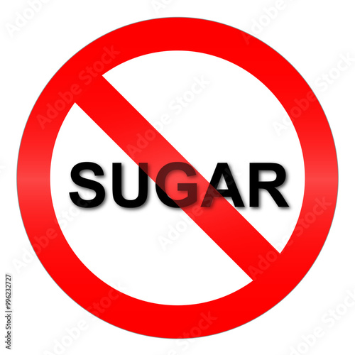 Signe d'interdiction avec le mot "Sugar"