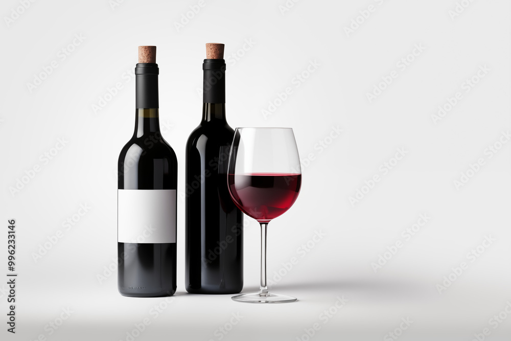 Wine bottle with glass on white background. Wine related themes. Wine professions. Onologist. Wine shop. Buying and selling wine. Images for graphic designers. Isolated wine. Image for website. Wine bottle with glass on white background. Wine related themes. Wine professions. Onologist. Wine shop. Buying and selling wine. Images for graphic designers. Isolated wine. Image for website.