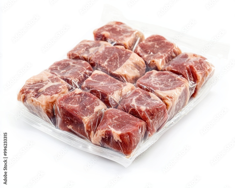 Fototapeta premium Fresh Frozen Meat Pack Close-Up Photography