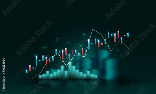 Financial development and business strategy graphs, investment analysis images, stock market growth charts