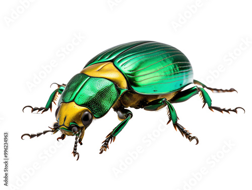 a green and yellow beetle photo