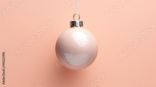 Illustration of christmas balls on a blush background