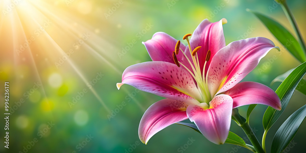 Beautiful pink lily flower in full bloom, lily, flower, pink, bloom, garden, floral, nature, petal, blossom, vibrant, delicate Beautiful pink lily flower in full bloom, lily, flower, pink, bloom, garden, floral, nature, petal, blossom, vibrant, delicate