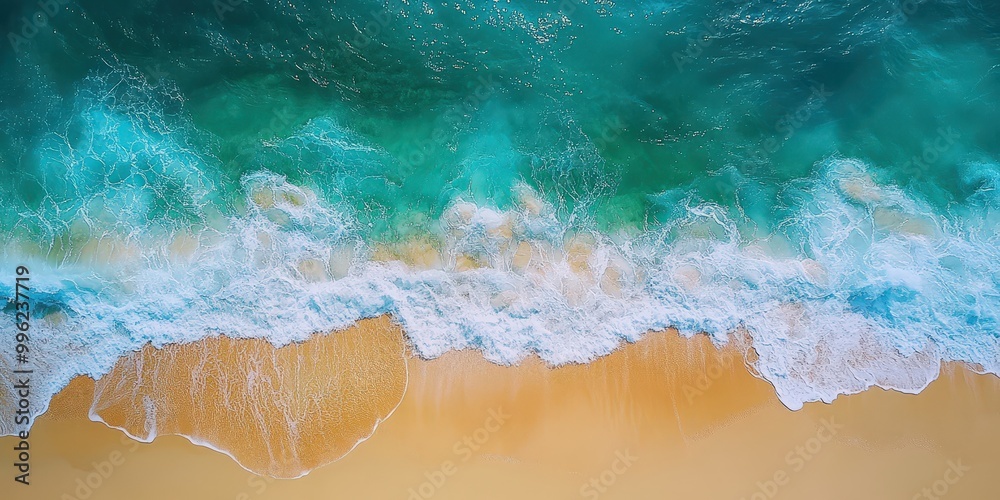 Serene Waves on a Vibrant Blue Seawater Beach Serene Waves on a Vibrant Blue Seawater Beach