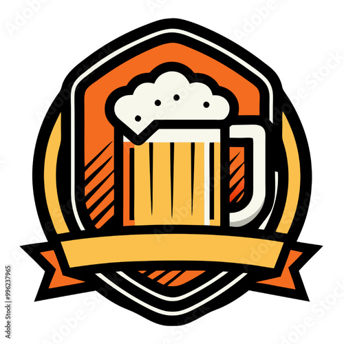 Cheers to Craft Beer: A vintage-inspired, minimalist design featuring a frosted beer mug, perfect for branding breweries, pubs, or craft beer events.  