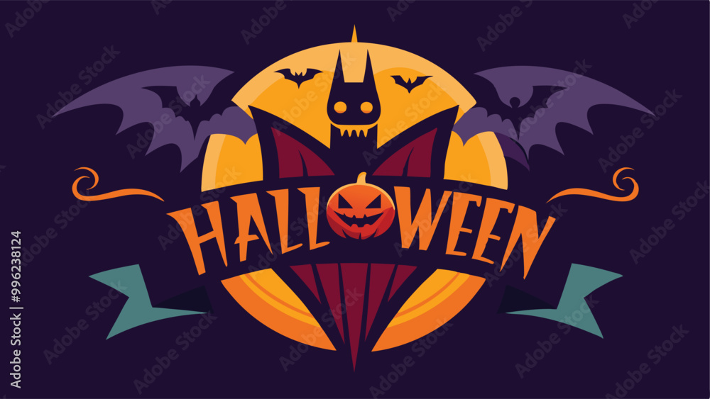Happy halloween background with pumpkin and bats Happy halloween background with pumpkin and bats