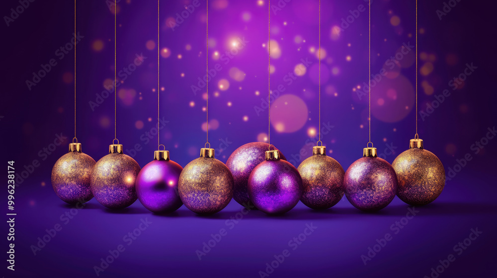 Illustration of christmas balls on a dark purple background Illustration of christmas balls on a dark purple background