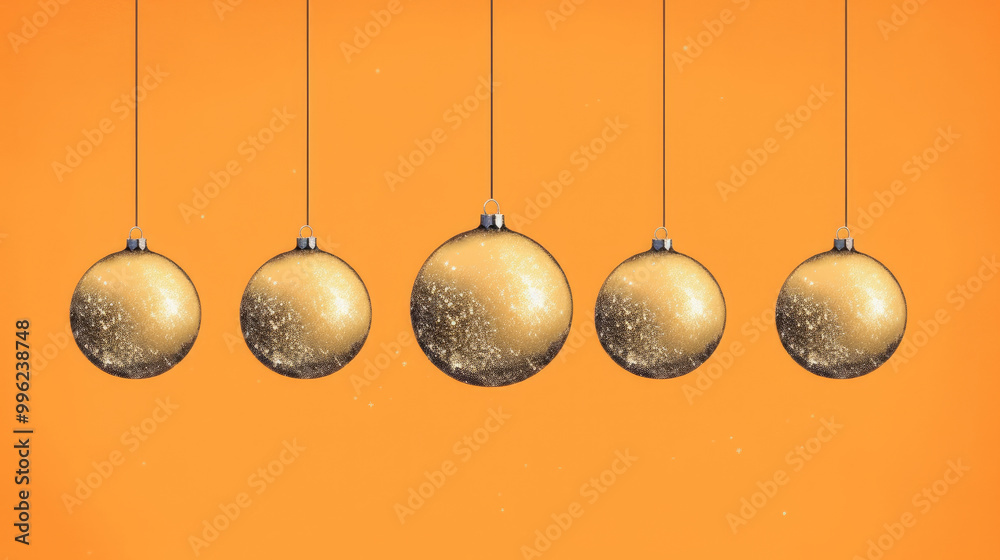 Illustration of christmas balls on a light orange background Illustration of christmas balls on a light orange background
