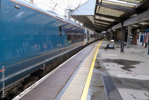 Almost Deserted Train Station Platform