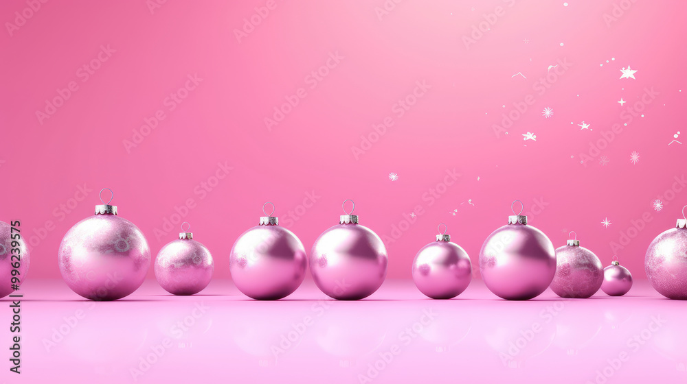 Illustration of christmas balls on a light magenta background Illustration of christmas balls on a light magenta background