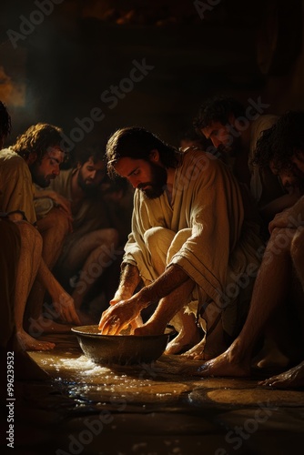 Wallpaper Mural Jesus Washing the Feet of His Disciples in Humility Torontodigital.ca