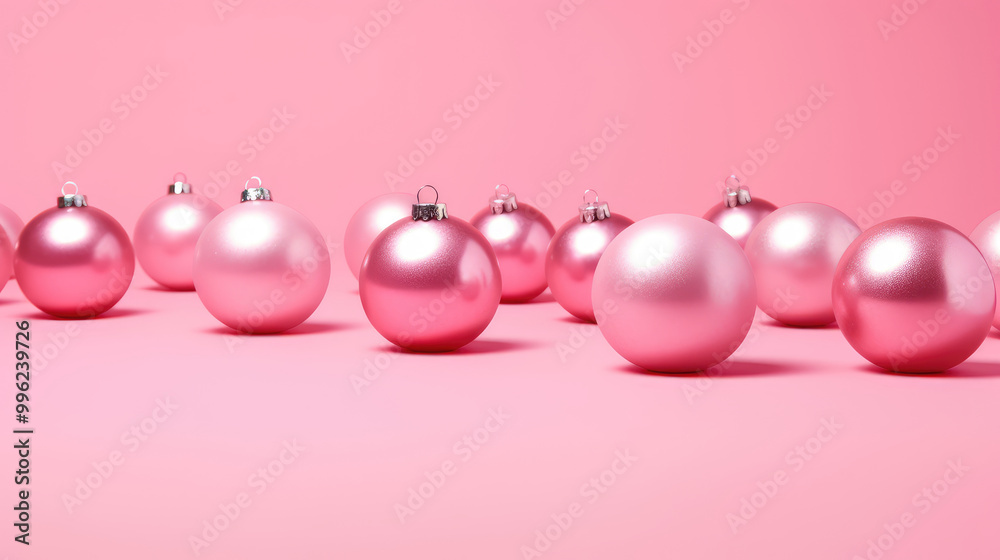 Illustration of christmas balls on a light pink background Illustration of christmas balls on a light pink background