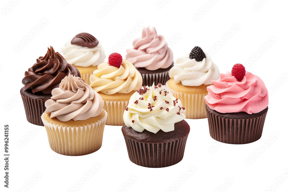 Several cupcakes on transparent background. Pastry related themes. Bakery professions. Cupcake making. Buying and selling cupcakes. Images for graphic designers. Cookbook. Isolated cupcake. Several cupcakes on transparent background. Pastry related themes. Bakery professions. Cupcake making. Buying and selling cupcakes. Images for graphic designers. Cookbook. Isolated cupcake.