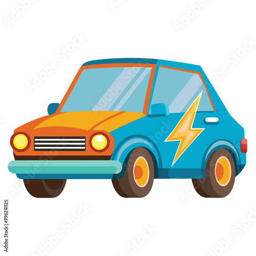 Electric car vector illustration