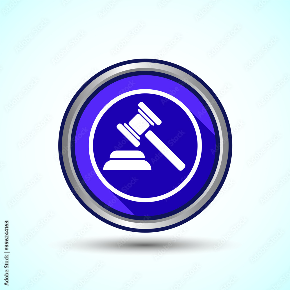 Gavel Icon Design Illustration, Legal and Justice Law Icon For Apps and Websites, Blue Shadow Button Design Gavel Icon Design Illustration, Legal and Justice Law Icon For Apps and Websites, Blue Shadow Button Design