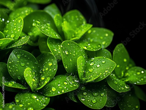 A macro shot of ice plant leaves, showing their glistening, waterfilled bladders photo