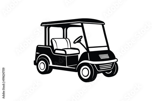 Golf cart vector silhouette