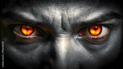 Sinister glowing eyes in bright light, sinister, eyes, glowing, bright, colors, spooky, halloween, mystery, watching