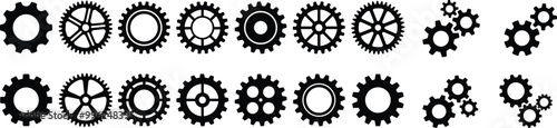Setting gears icon set. Cogwheel group. Gear design collection.