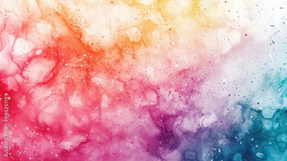 Obraz premium Colorful Watercolor Texture Splash on White Background