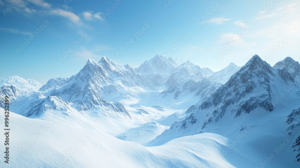 Snow-covered peaks stretching out under a clear winter sky, with fresh powder glistening under the sunlight. Snow-covered peaks stretching out under a clear winter sky, with fresh powder glistening under the sunlight.