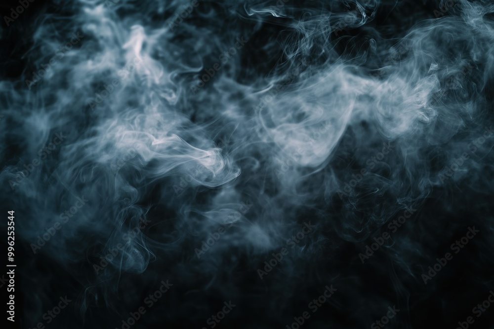 Obraz premium A black and white photo of smoke with a dark background