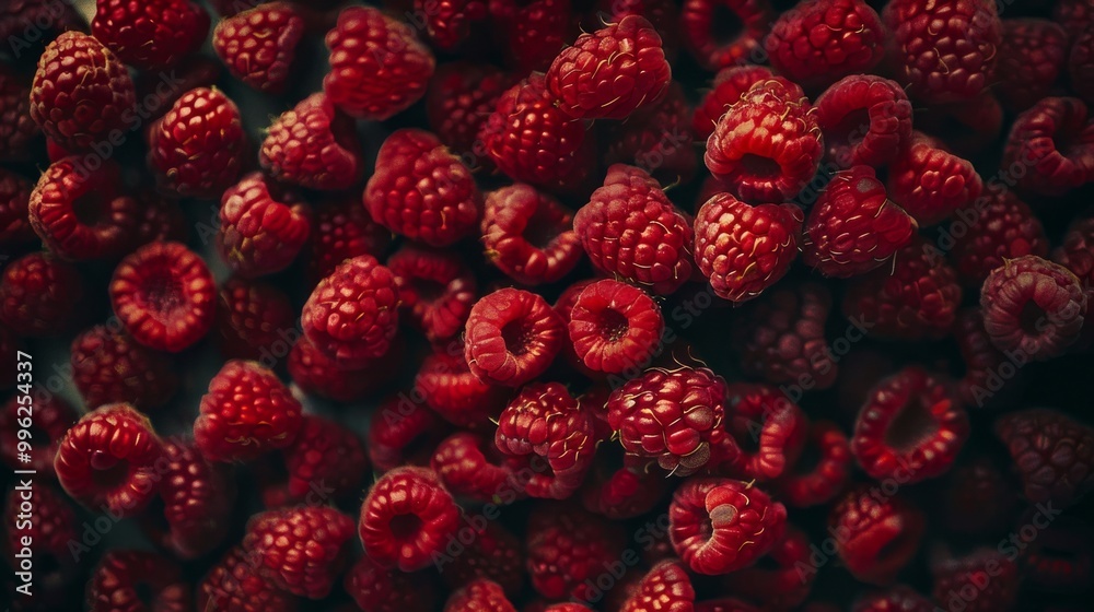 A close-up of vibrant red raspberries showcases their luscious texture and freshness, creating a visually appealing and tantalizing scene. A close-up of vibrant red raspberries showcases their luscious texture and freshness, creating a visually appealing and tantalizing scene.
