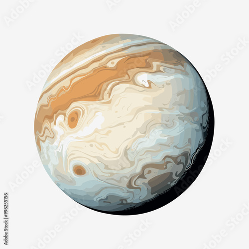 Detailed Digital Illustration of Planet Jupiter