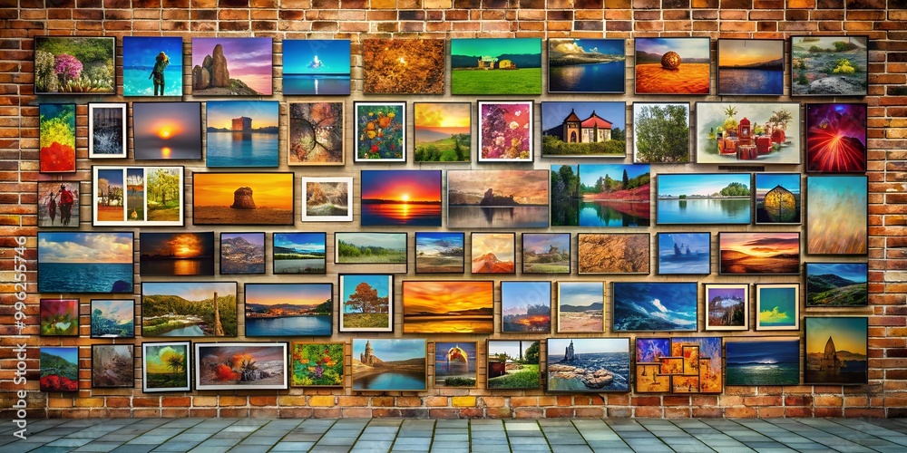 Naklejka premium A picture on a wall informative Vibrant engaging Generative AI