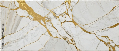 White Marble with Golden Veins