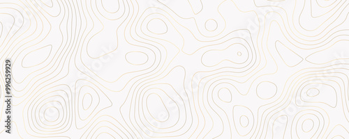 Abstract Gold Terrain Map with Wavy Contours and Geometric Patterns for a Luxury Landscape Travel Graphic 