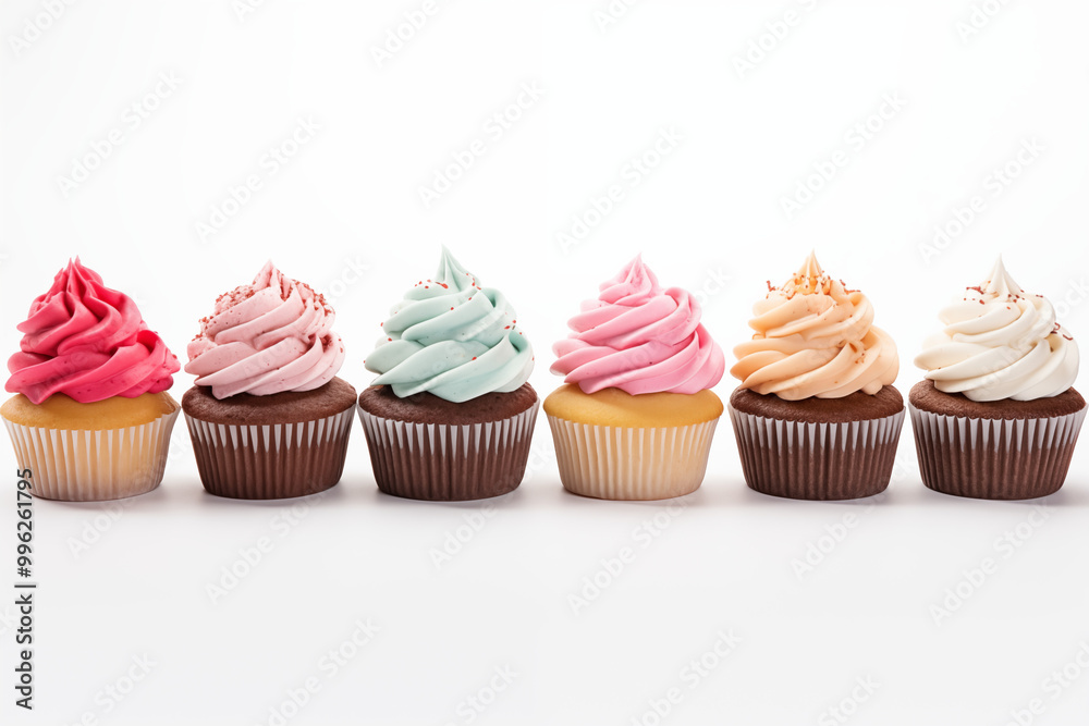 Several cupcakes on white background. Pastry related themes. Bakery professions. Cupcake making. Buying and selling cupcakes. Images for graphic designers. Cookbook. Isolated cupcake. Several cupcakes on white background. Pastry related themes. Bakery professions. Cupcake making. Buying and selling cupcakes. Images for graphic designers. Cookbook. Isolated cupcake.