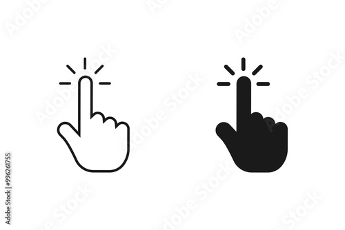 Hand cursor icon set. click icon vector. hand click. pointer