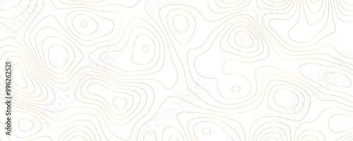 Luxury Topography Map Illustration Featuring Gold Contours and Wide Wavy Patterns for a Nature Travel Art Concept 