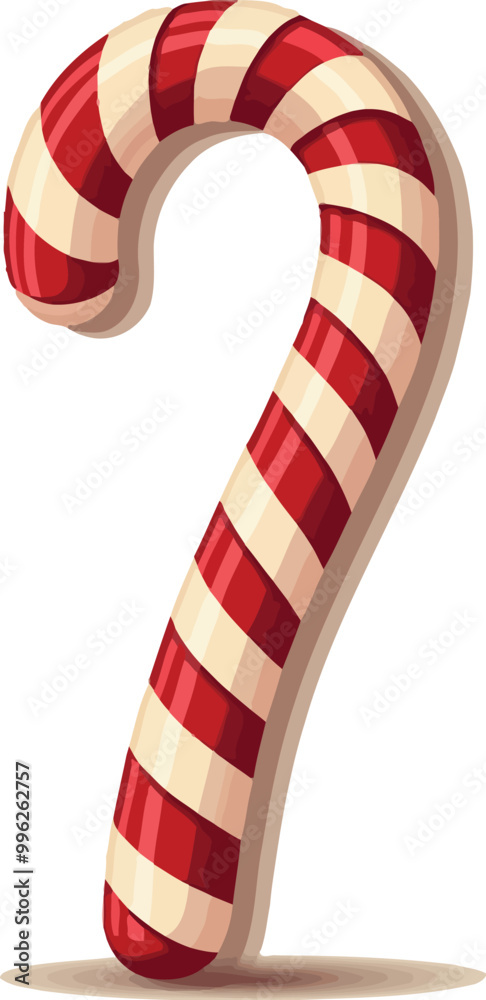 Obraz premium Christmas Candy Cane Flat Vector Icon