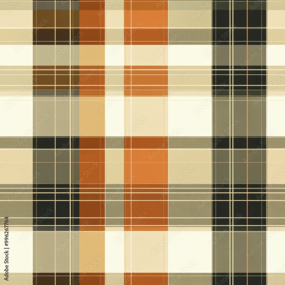 Obraz premium Vintage Plaid Pattern in Warm Earthy Tones