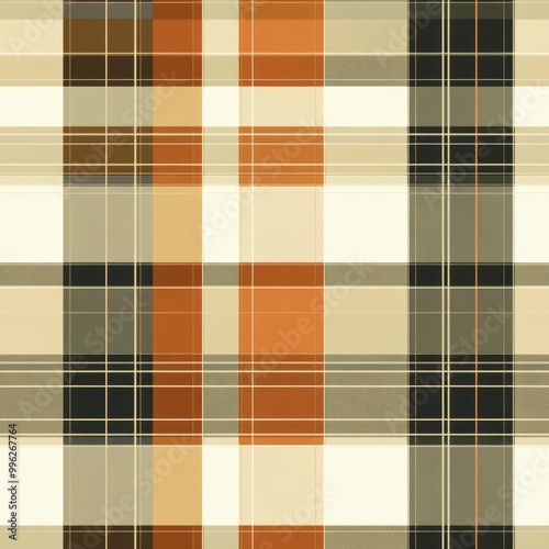 Vintage Plaid Pattern in Warm Earthy Tones