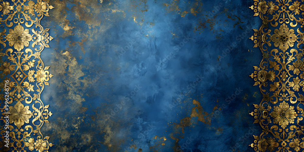 Abstract textured background with deep blue and gold accents, ideal for elegant and sophisticated themes, abstract Abstract textured background with deep blue and gold accents, ideal for elegant and sophisticated themes, abstract